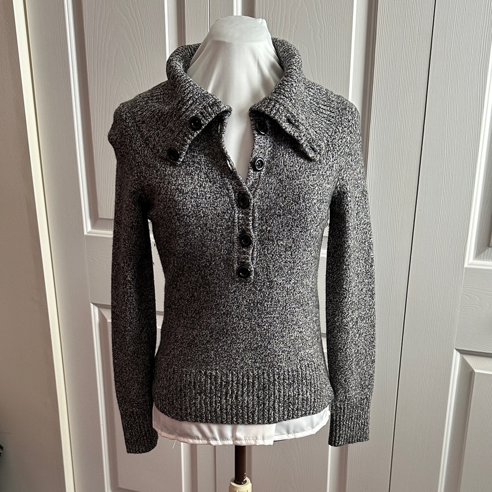 LOFT Gray Button-Up Women's Sweater